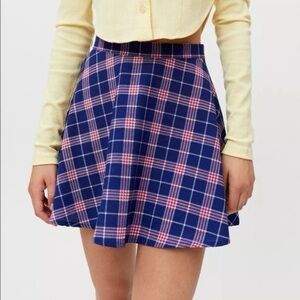 Urban Outfitters 90’s Angie Printed Plaid Circle Skirt Large NWT